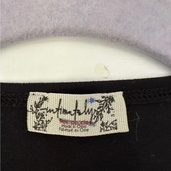 Free People Intimately Black Square Neck Short Sleeve Bodysuit in Size Small - Picture 10 of 13